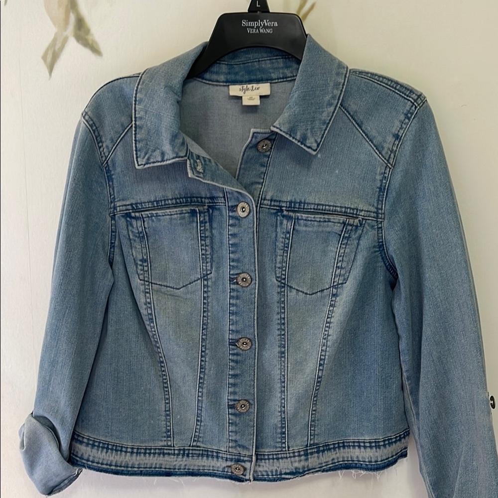Style & Co Blue Jean Jacket Classic Denim Design